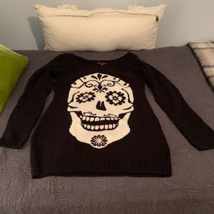 Rare Betsey Johnson Skull Spine Tunic Sweater